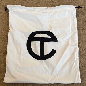 Telfar White Bag with Black Logo
